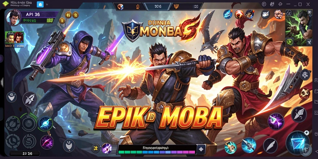 Screenshot menampilkan pertarungan seru dalam game MOBA API36.