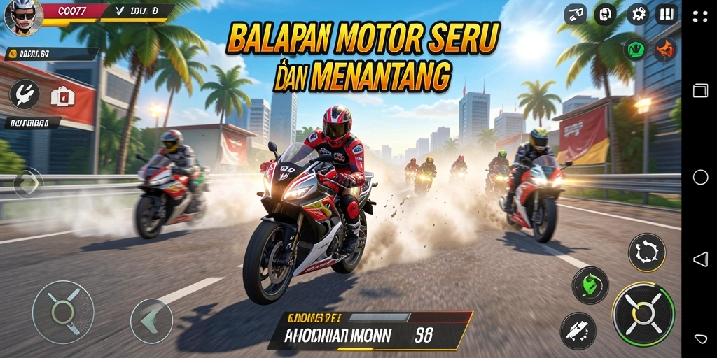 Tampilan gameplay COO77 yang penuh aksi dan kecepatan.