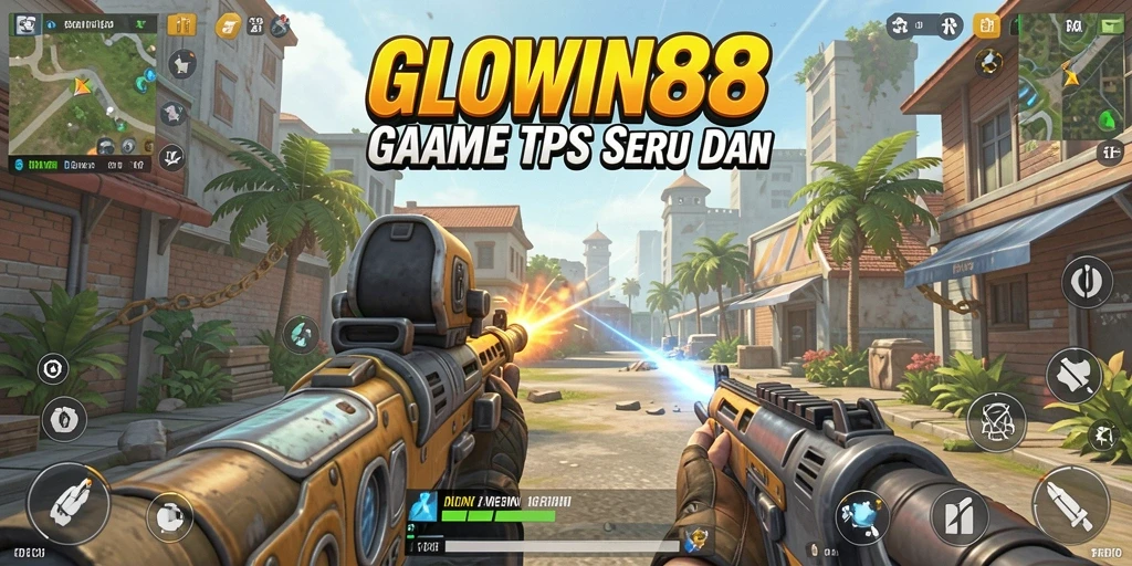 Tampilan gameplay TPS yang menegangkan dalam GLOWIN88.