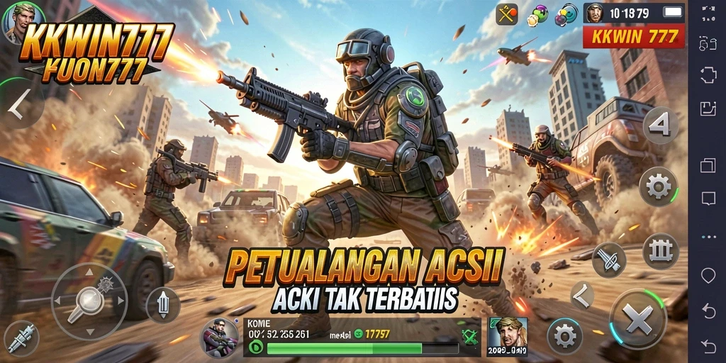 Tampilan mendebarkan dari gameplay action di KKWIN777.