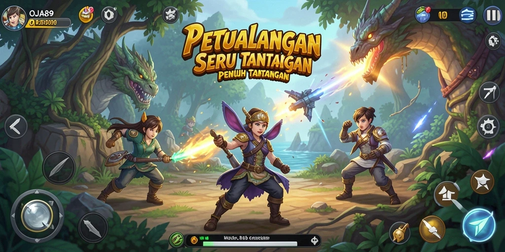 Tampilan gameplay OJA89 dengan misi petualangan yang menantang.