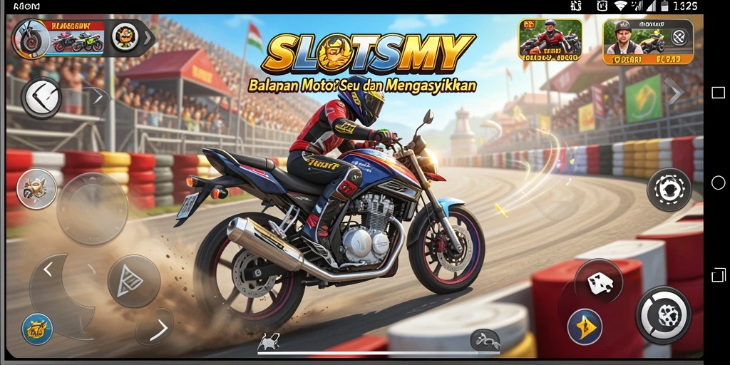 Gameplay balapan motor yang menegangkan dan penuh aksi.