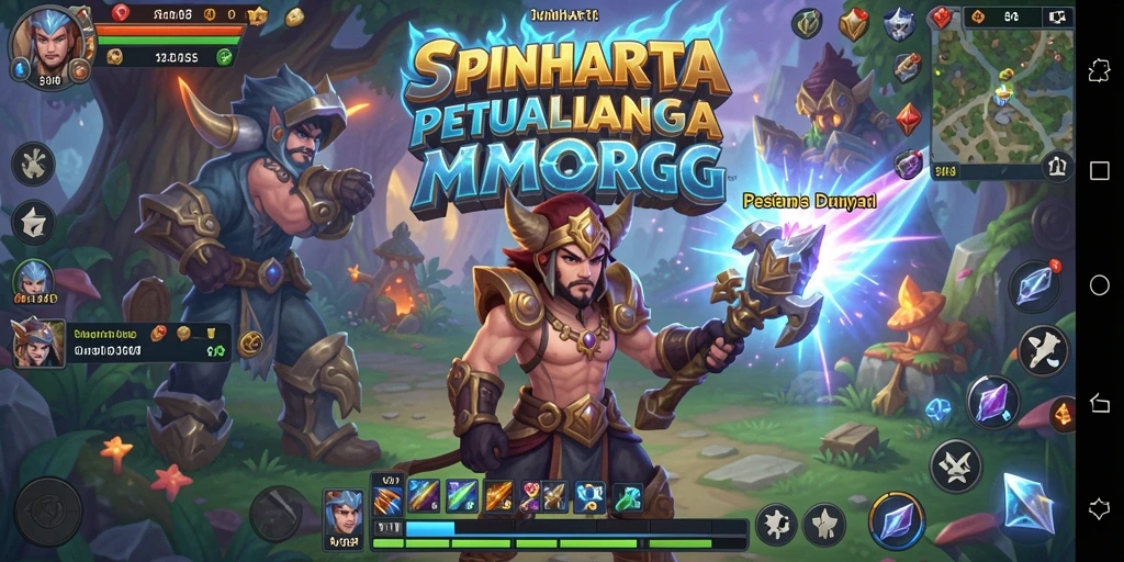 Tampilan impresif dari dunia fantasi SPINHARTA dalam gameplay MMORPG.